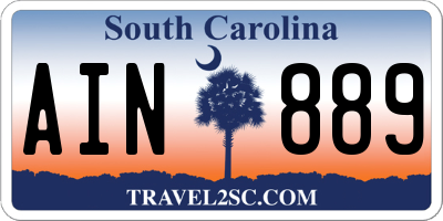 SC license plate AIN889