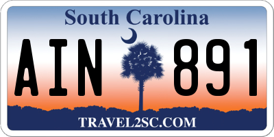 SC license plate AIN891