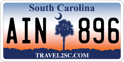 SC license plate AIN896