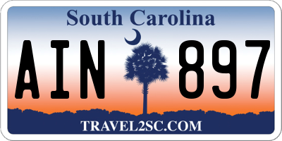 SC license plate AIN897