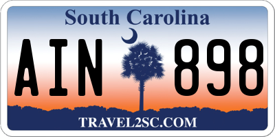 SC license plate AIN898