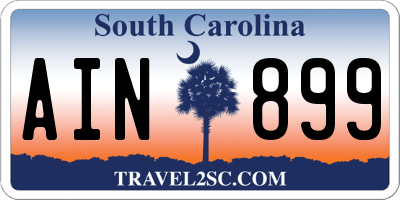 SC license plate AIN899
