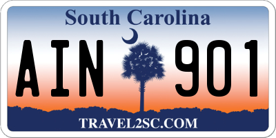 SC license plate AIN901