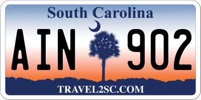 SC license plate AIN902
