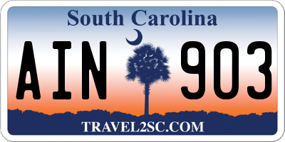 SC license plate AIN903