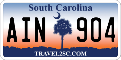 SC license plate AIN904