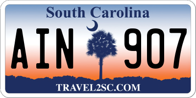 SC license plate AIN907