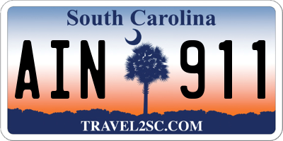 SC license plate AIN911