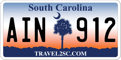 SC license plate AIN912