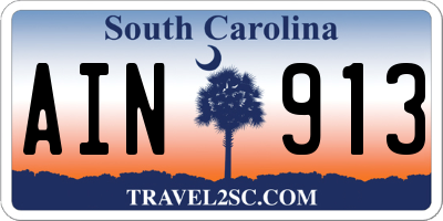 SC license plate AIN913