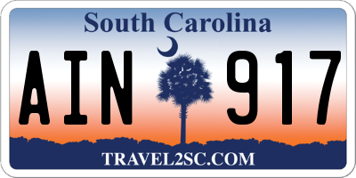 SC license plate AIN917