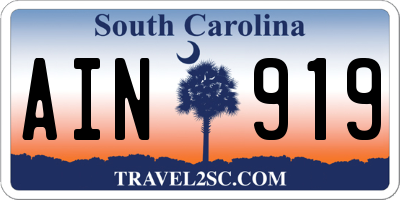 SC license plate AIN919
