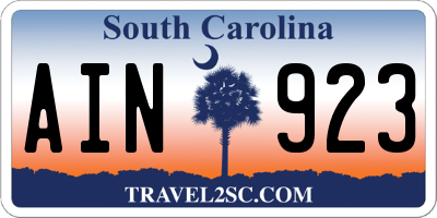 SC license plate AIN923