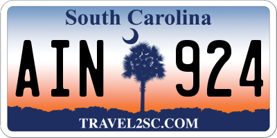 SC license plate AIN924