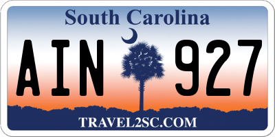 SC license plate AIN927