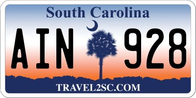 SC license plate AIN928