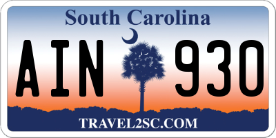 SC license plate AIN930