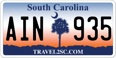SC license plate AIN935
