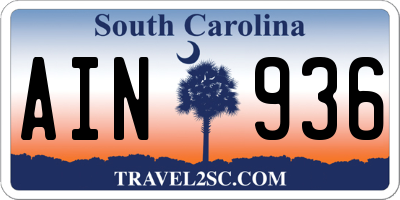 SC license plate AIN936