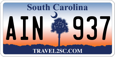 SC license plate AIN937