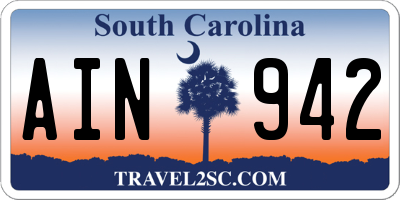 SC license plate AIN942