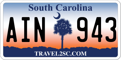 SC license plate AIN943