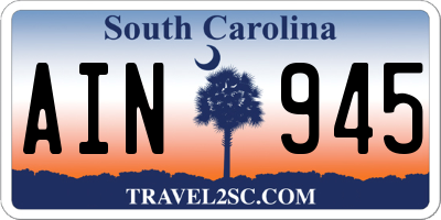 SC license plate AIN945
