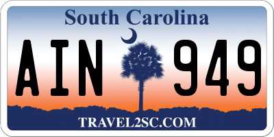 SC license plate AIN949