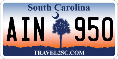 SC license plate AIN950
