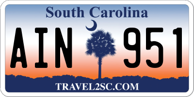 SC license plate AIN951