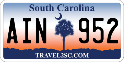 SC license plate AIN952