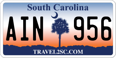SC license plate AIN956