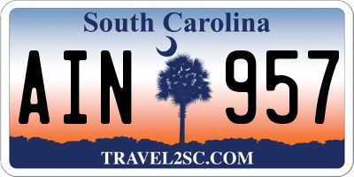 SC license plate AIN957