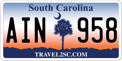 SC license plate AIN958