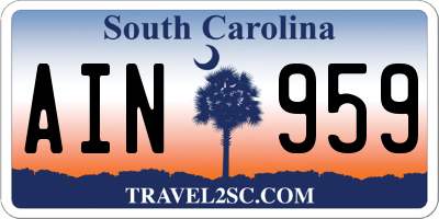 SC license plate AIN959
