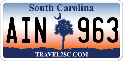 SC license plate AIN963