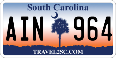 SC license plate AIN964
