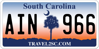 SC license plate AIN966