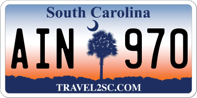 SC license plate AIN970