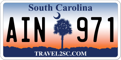 SC license plate AIN971