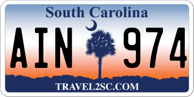 SC license plate AIN974