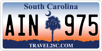 SC license plate AIN975