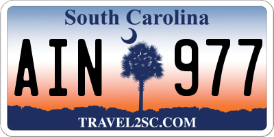 SC license plate AIN977
