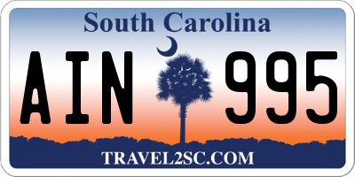 SC license plate AIN995