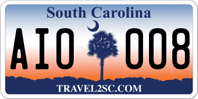 SC license plate AIO008