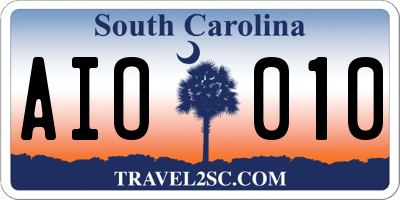 SC license plate AIO010