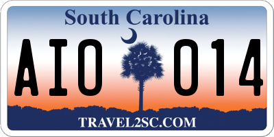 SC license plate AIO014