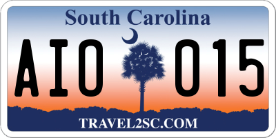 SC license plate AIO015