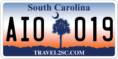 SC license plate AIO019