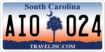 SC license plate AIO024